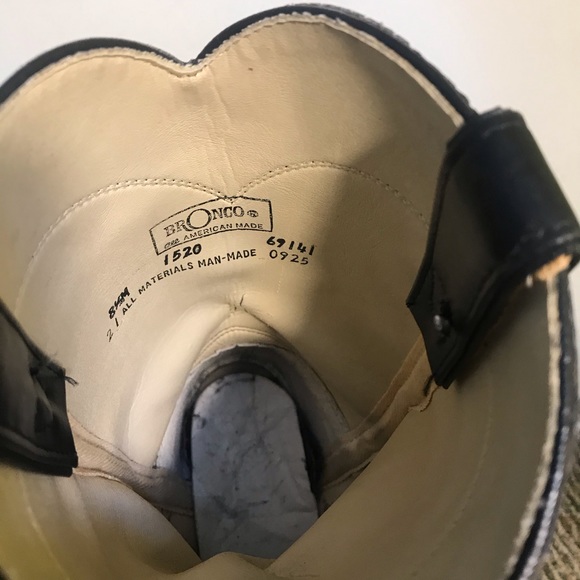 Cowboy boots Bronco Womens Black Cowboy Boots Manmade Upper, All Material - Picture 6 of 6